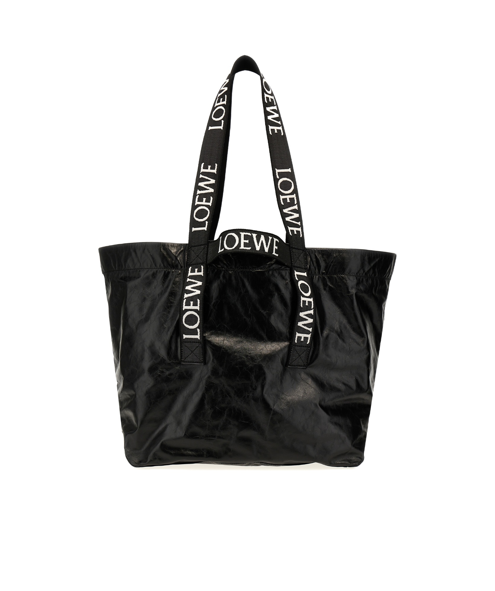 Loewe Anagram Cut-out Pocket In Classic Calfskin And Canvas In Black