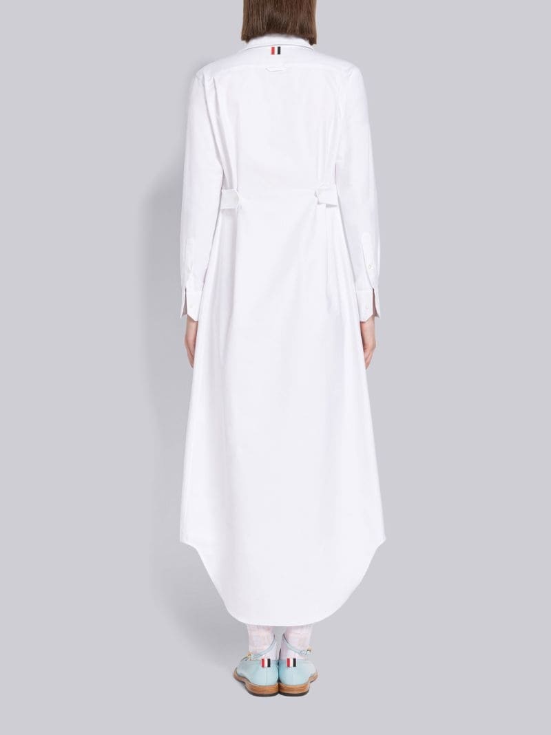 Thom Browne Tab-detail Shirt Dress In White