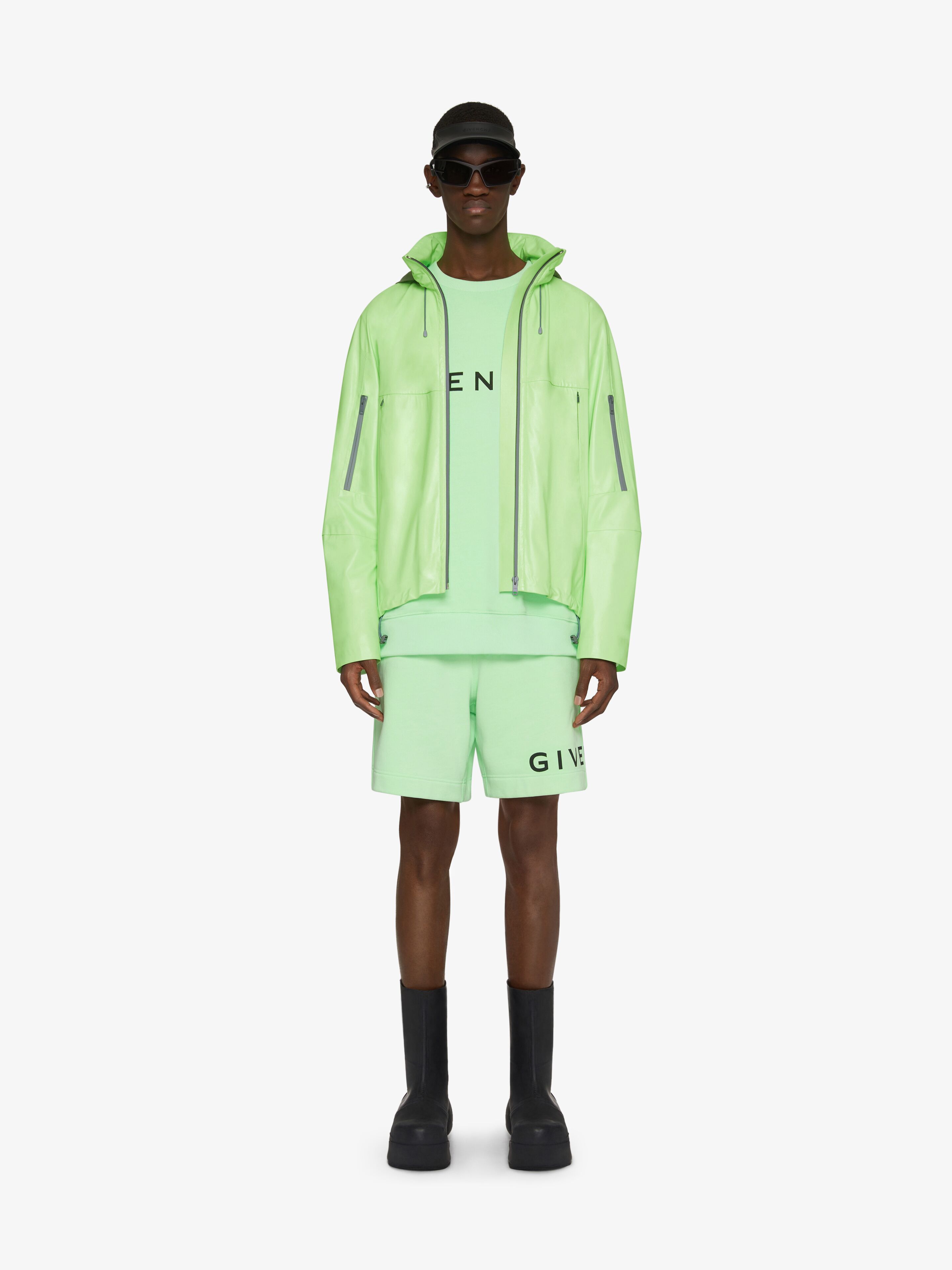 Givenchy Zipper Leather Jacket In Green