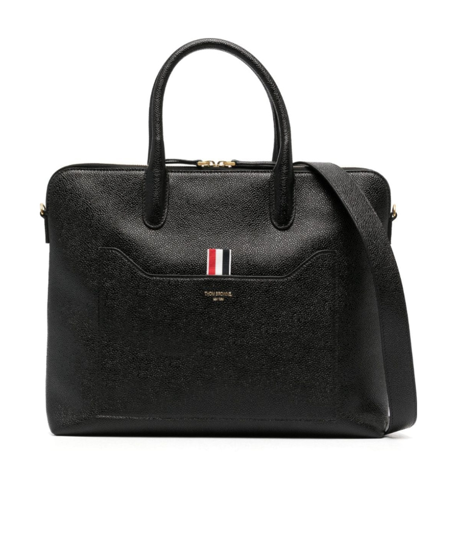 THOM BROWNE THOM BROWNE LOGO DETAILED LAPTOP BAG