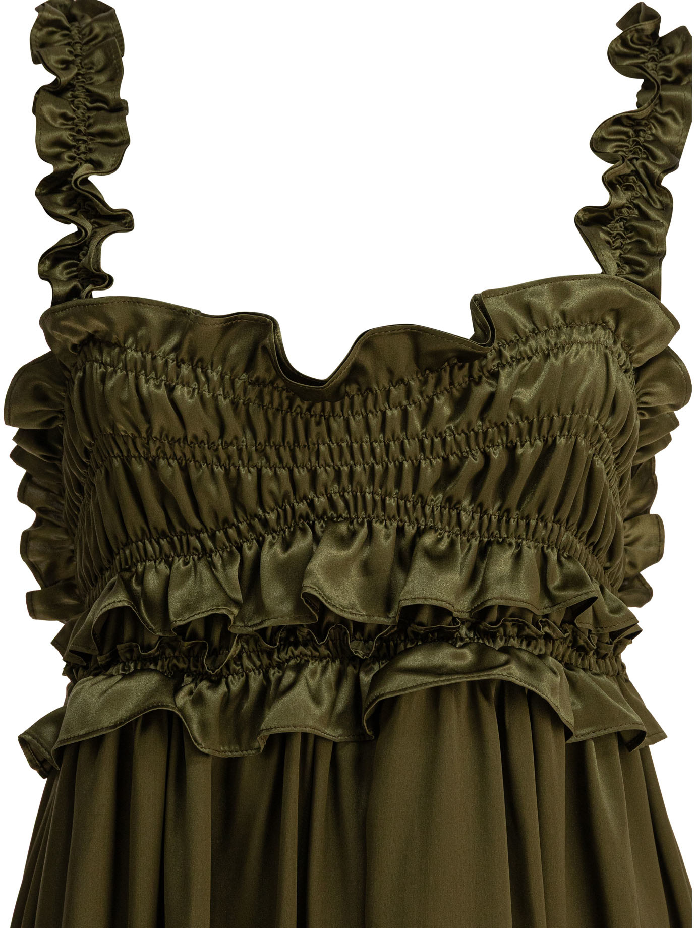 Cecilie Bahnsen Long Length Ruffle Detail Sleeveless Dress