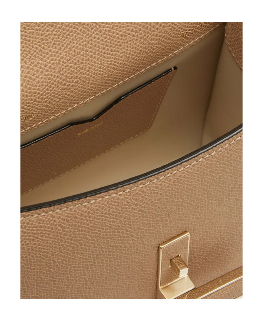 Valextra Tonal Plaque Crossbody Bag In Nude