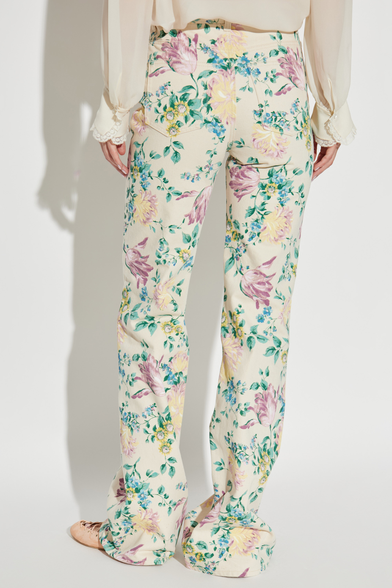 Chloé Printed Rigid High-rise Flared Jeans In Multi
