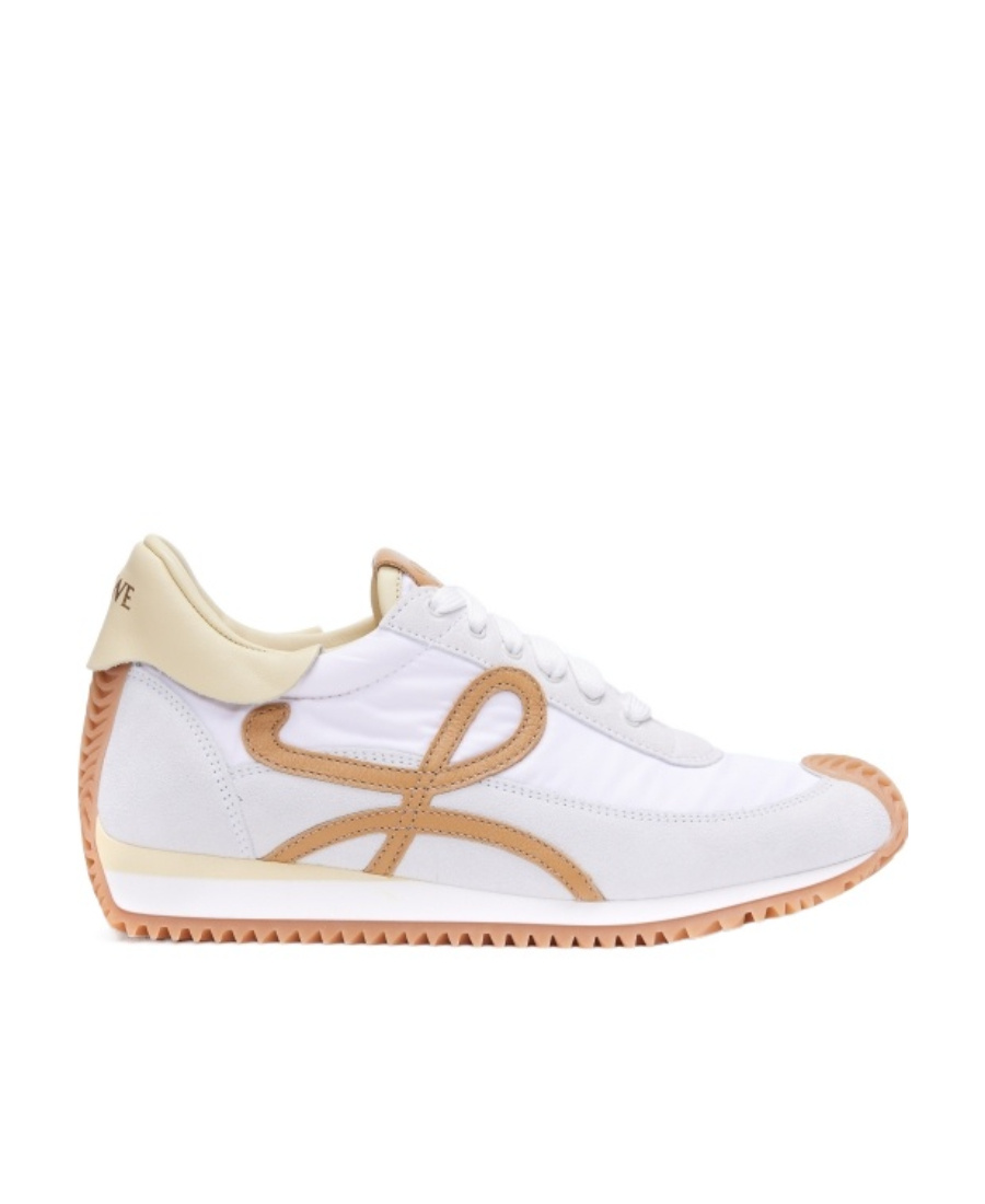 Loewe Flow Runner Leather-trimmed Shell And Suede Sneakers In White