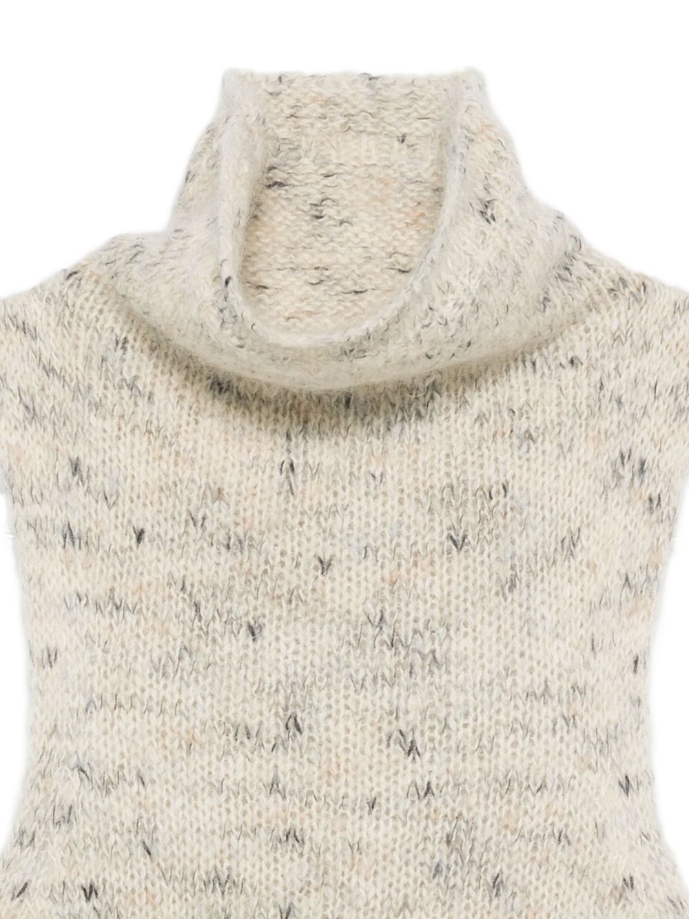 Alysi High-neck Knitted Vest In White