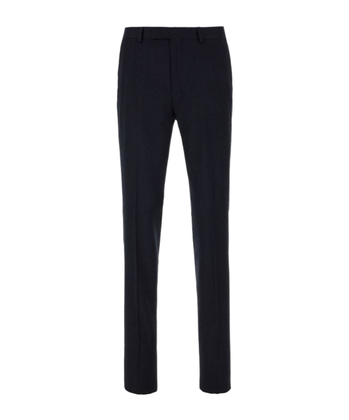Shop Zegna Pressed-crease Tapered Trousers In Black