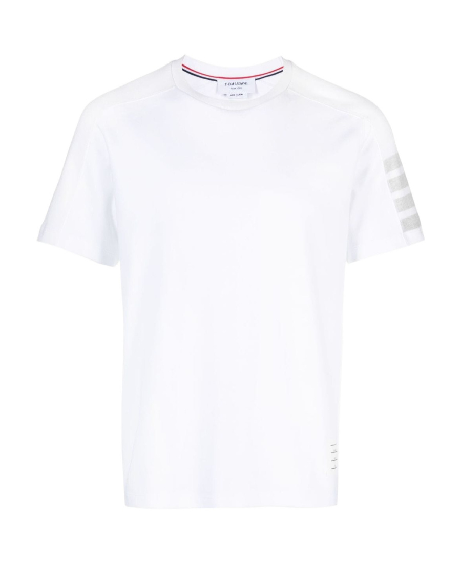 Thom Browne 4-bar Stripes Crewneck T-shirt In White