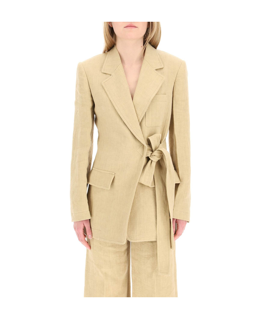 Chloé Side-tie Single-breasted Jacket In Nude