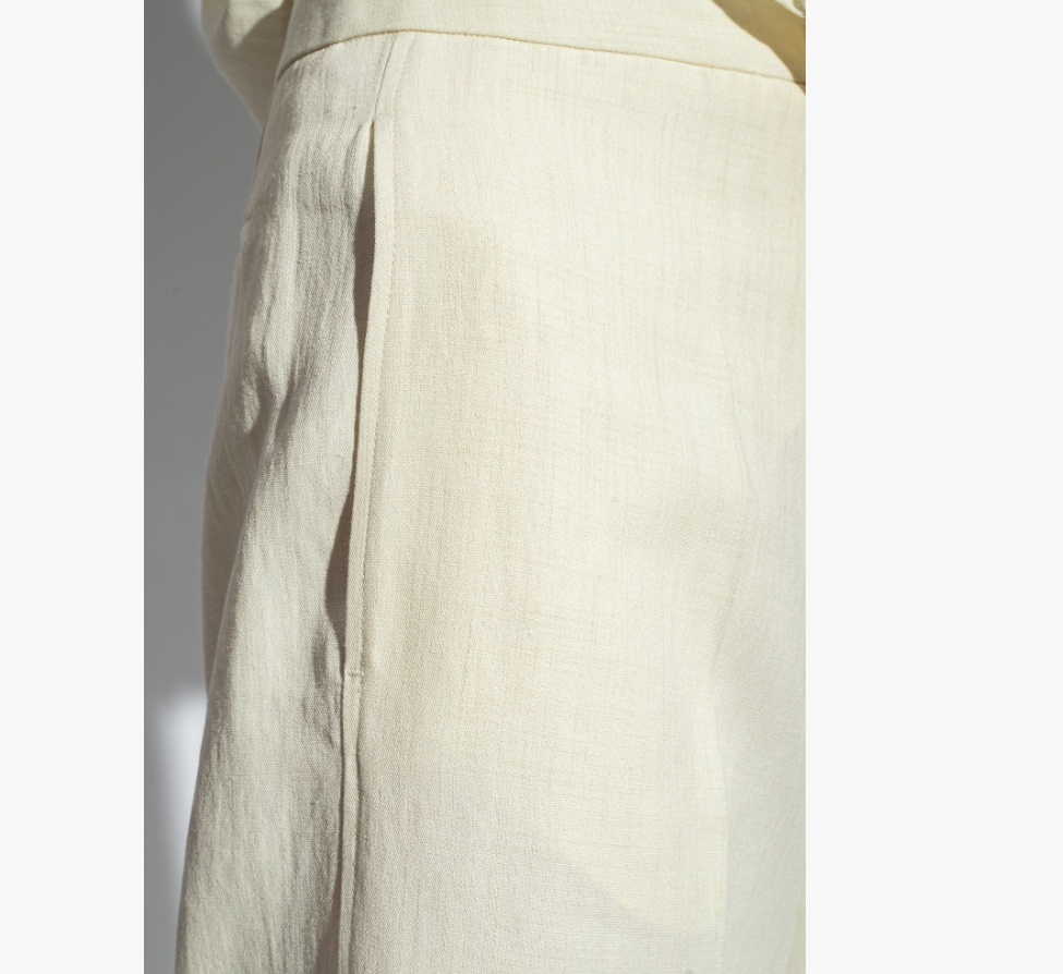 Fabiana Filippi High-waist Linen Blend Trousers In White