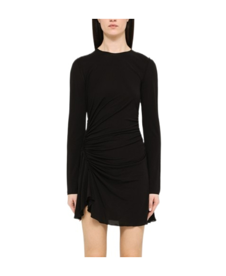 Dsquared2 Ruched Longsleeved Mini Dress In Black