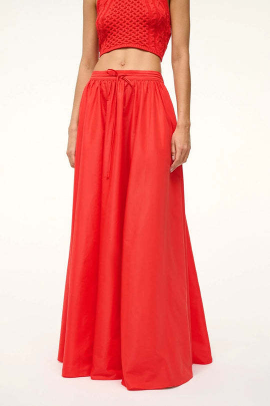 Staud Elastic Waist Skirt In Red