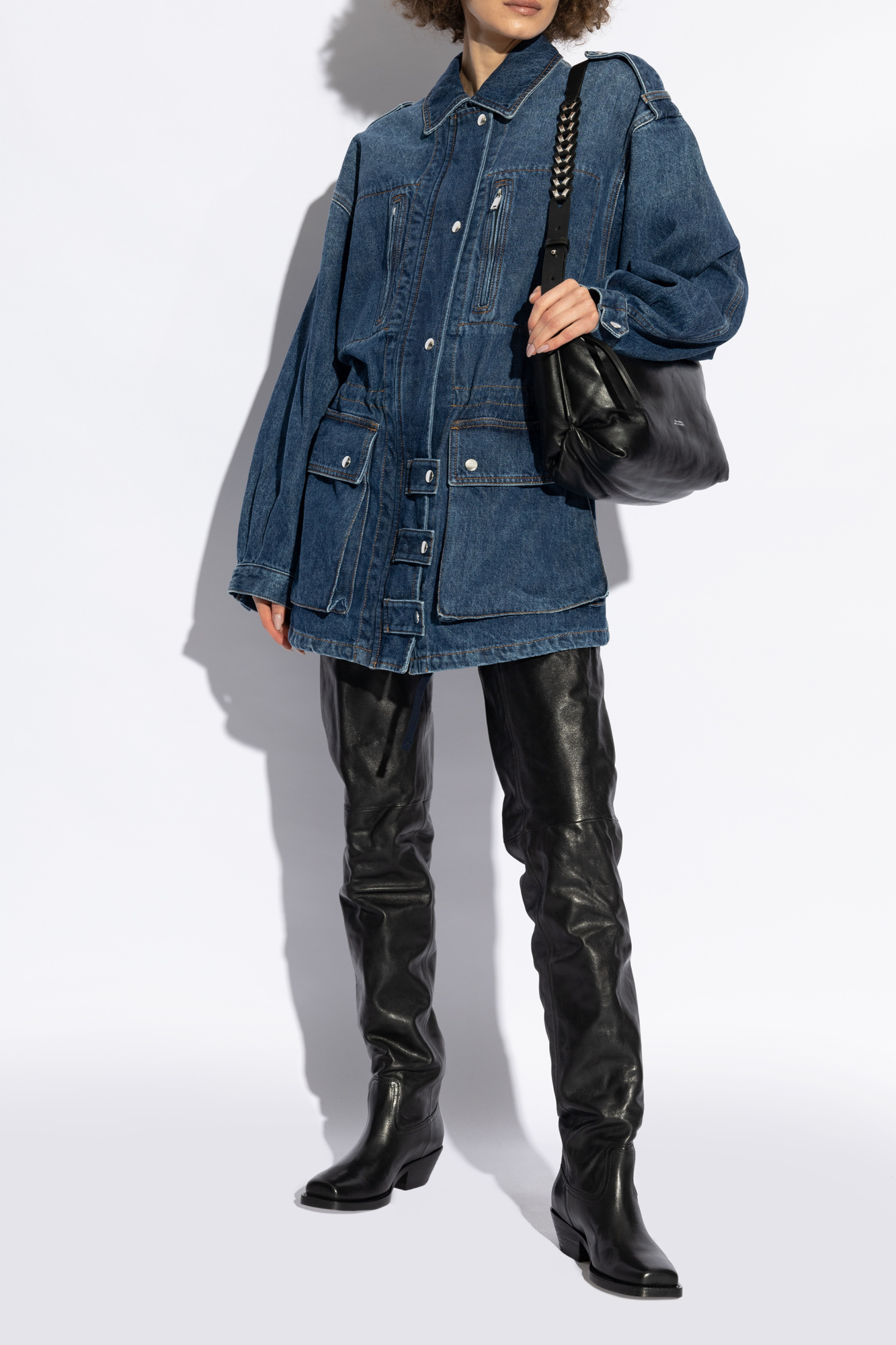 Isabel Marant 40mm Amati-gb Leather Knee High Boots In Black