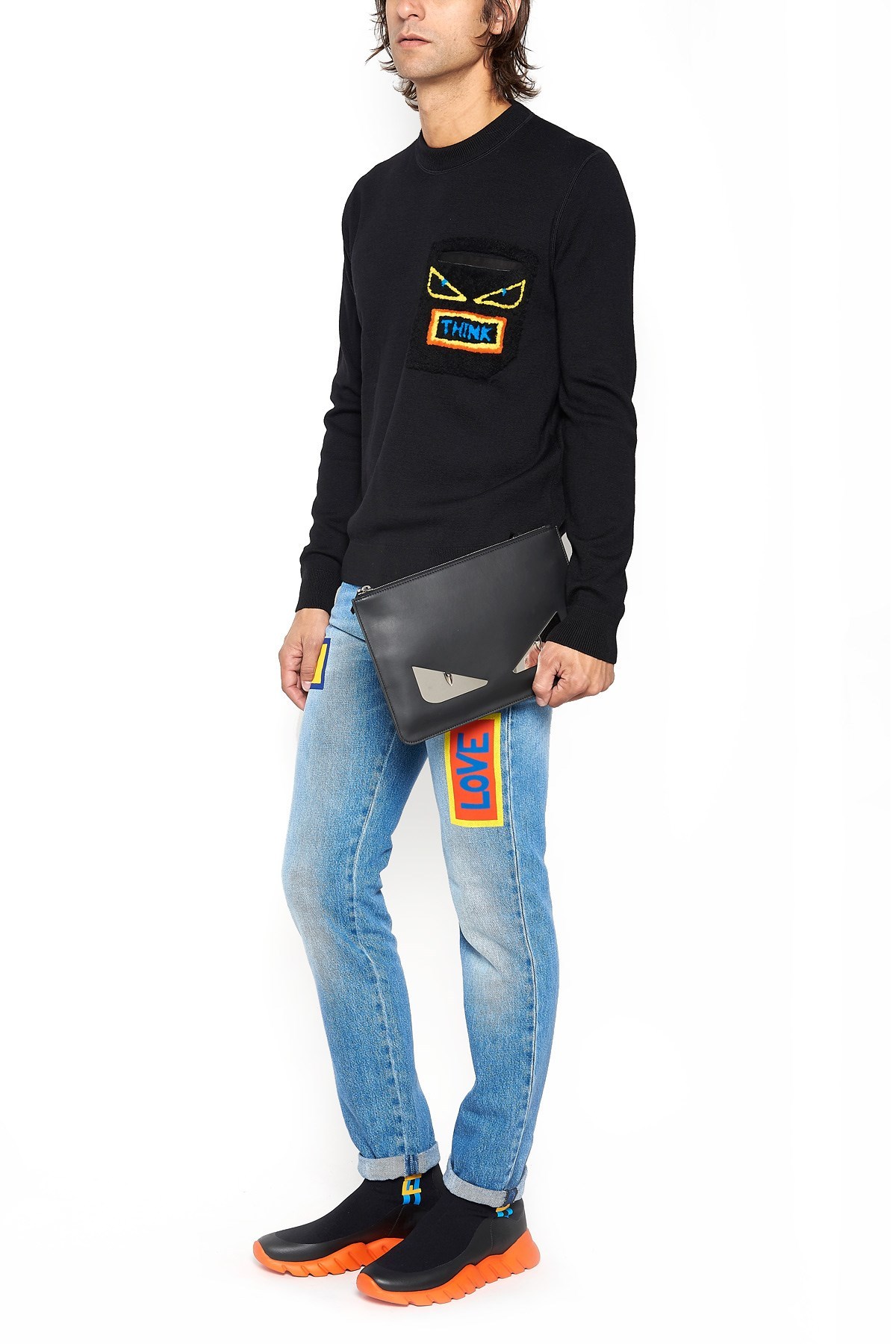 Fendi Bag Bugs Clutch In Black