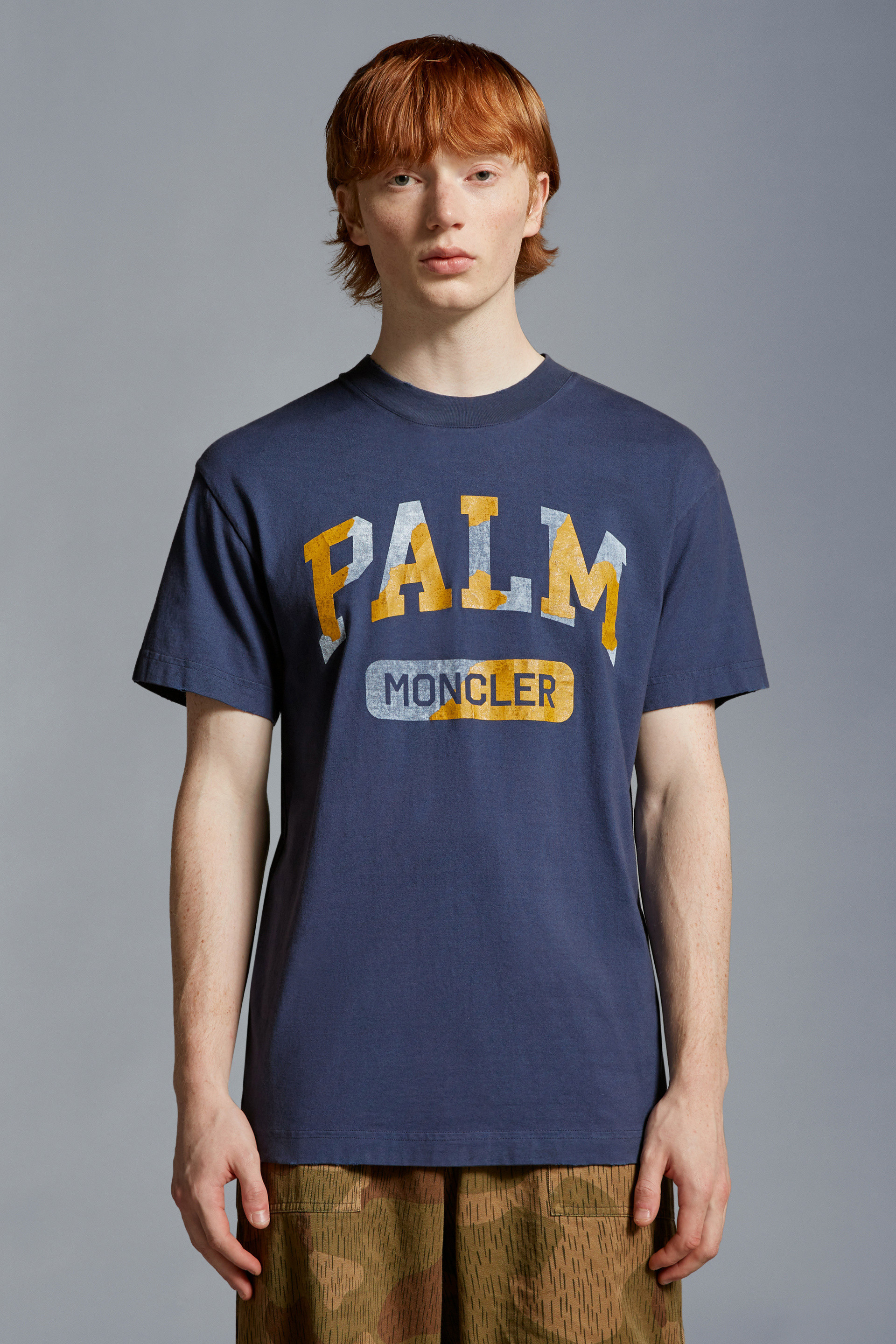 Moncler X Palm Angels Logo Logo Short-sleeved T-shirt In Black