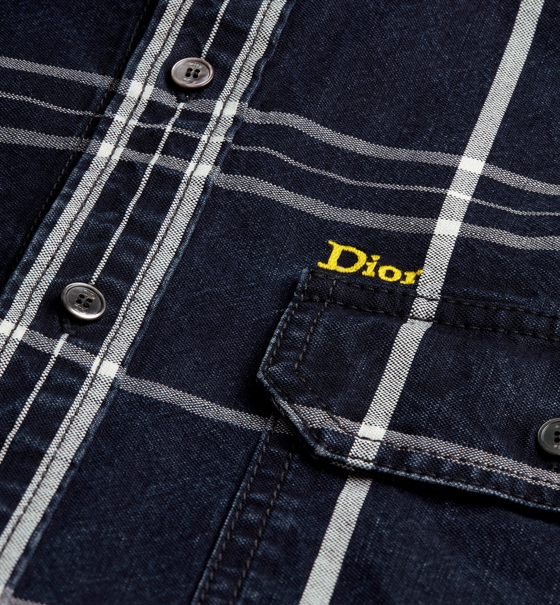 Dior Checkered Overshirt In Blue