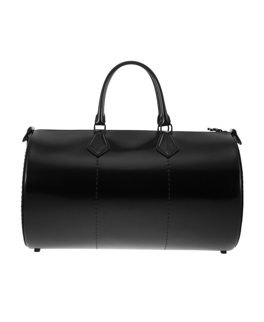 Max Mara Black Leather Brushedrolll Handbag In Black