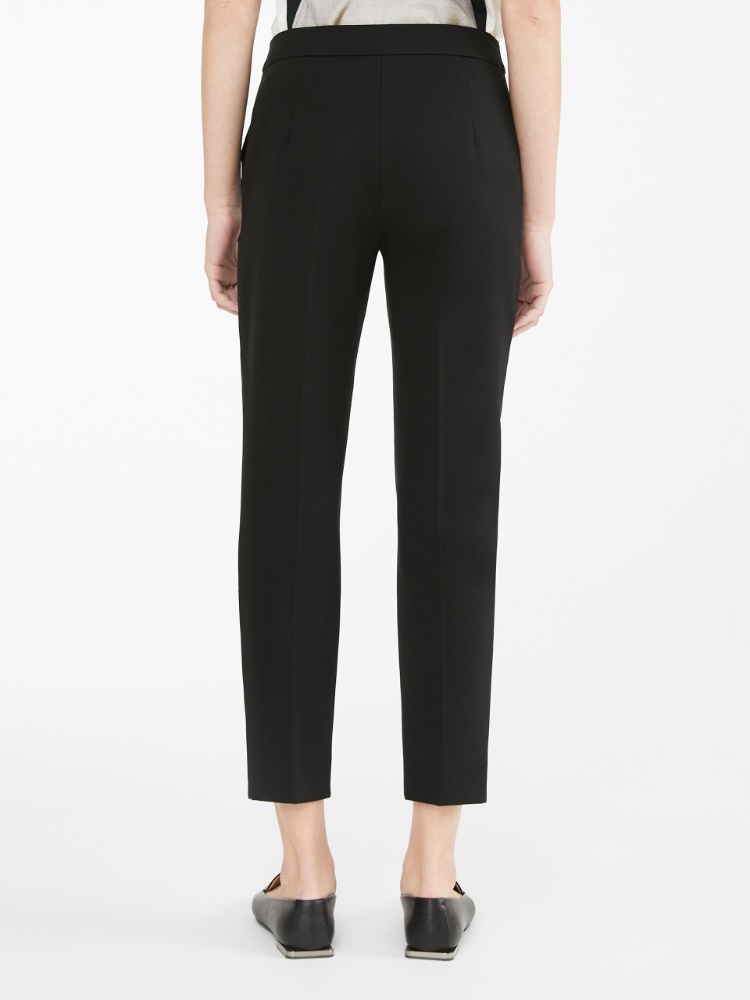 Max Mara Tailored Black Trousers With Smooth Finish And Functional Pockets In Black