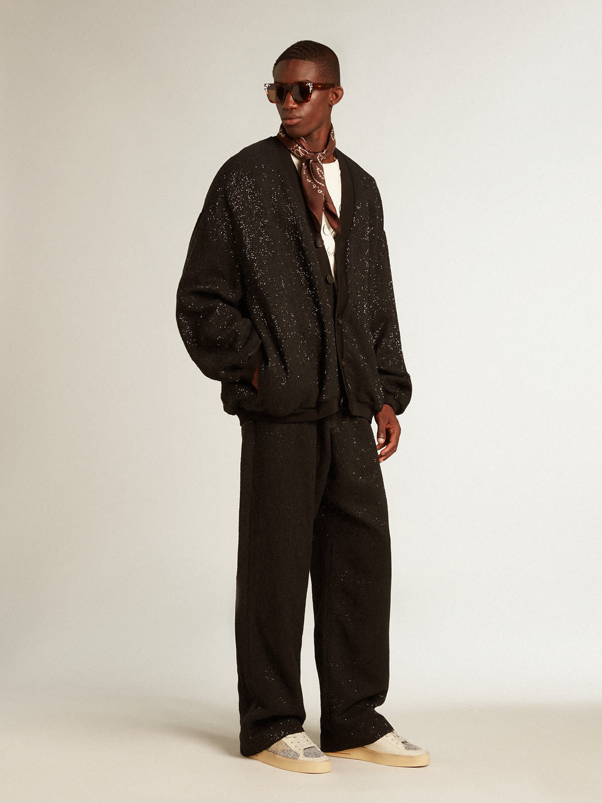 Golden Goose Sequin-embellished Cardigan In Black