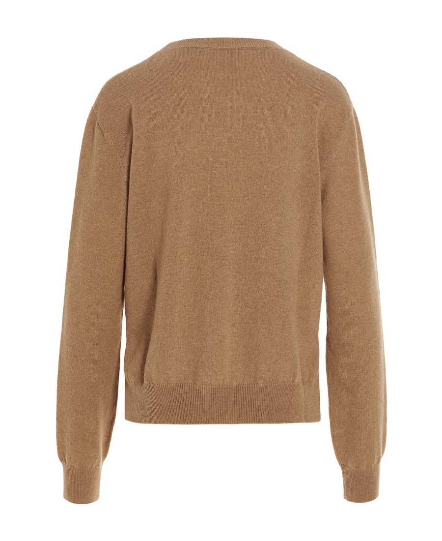 Marni Logo-embroidered Cashmere Jumper In Brown
