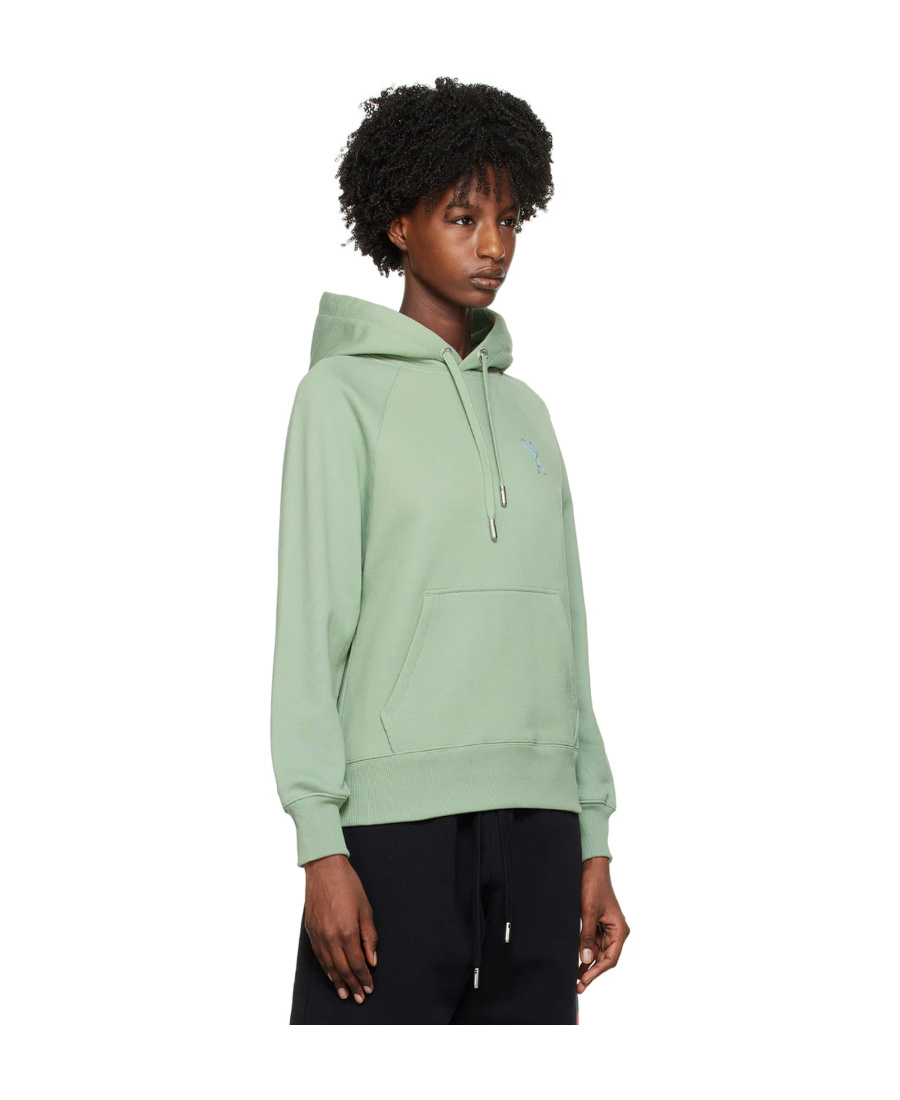 Ami Alexandre Mattiussi Ami De C Ur Hooded Sweater In Green
