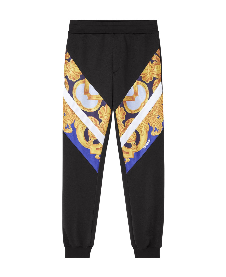 Versace Barocco Print Track Pants In Black