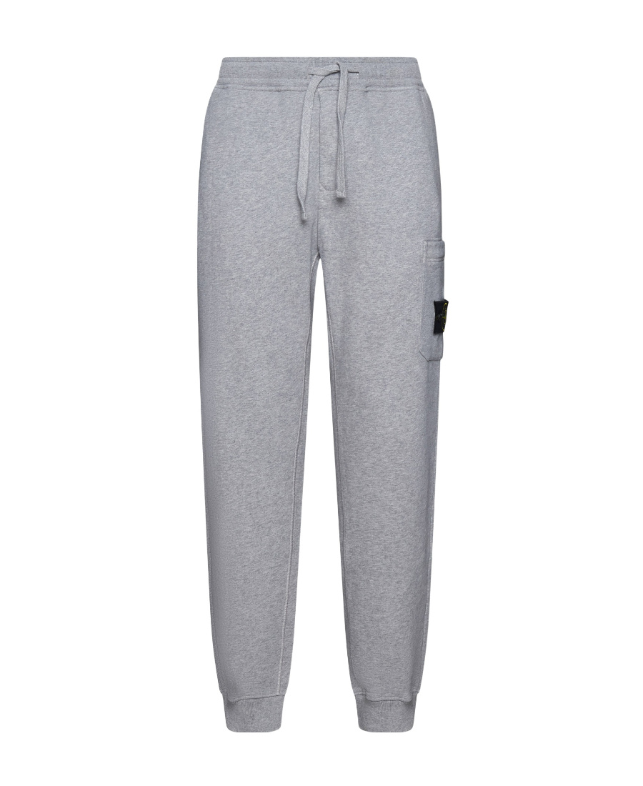 Stone Island Drawstring Waist Cotton Track Pant In Gray