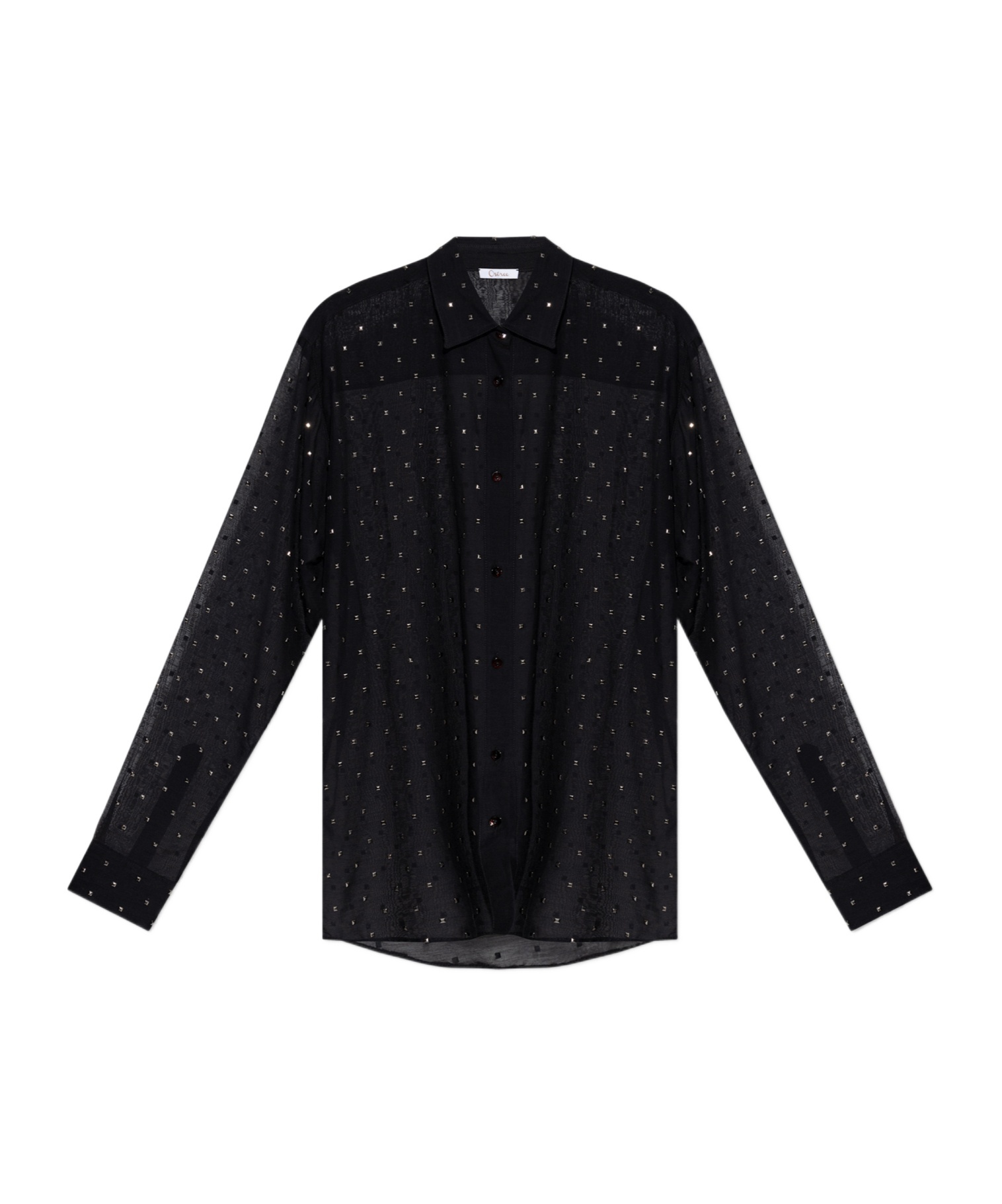 Shop Oseree Stud-embellished Shirt In Black