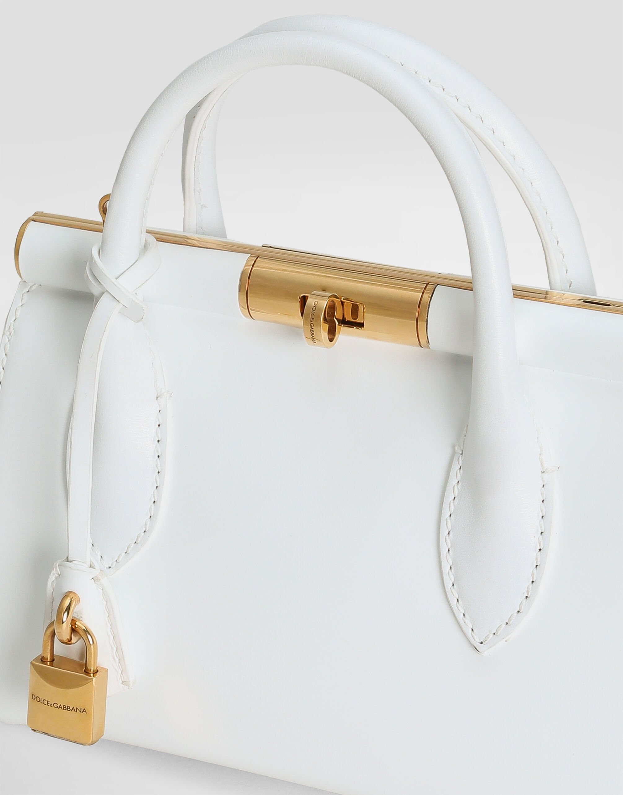 Dolce & Gabbana Leather Tote Bag In White