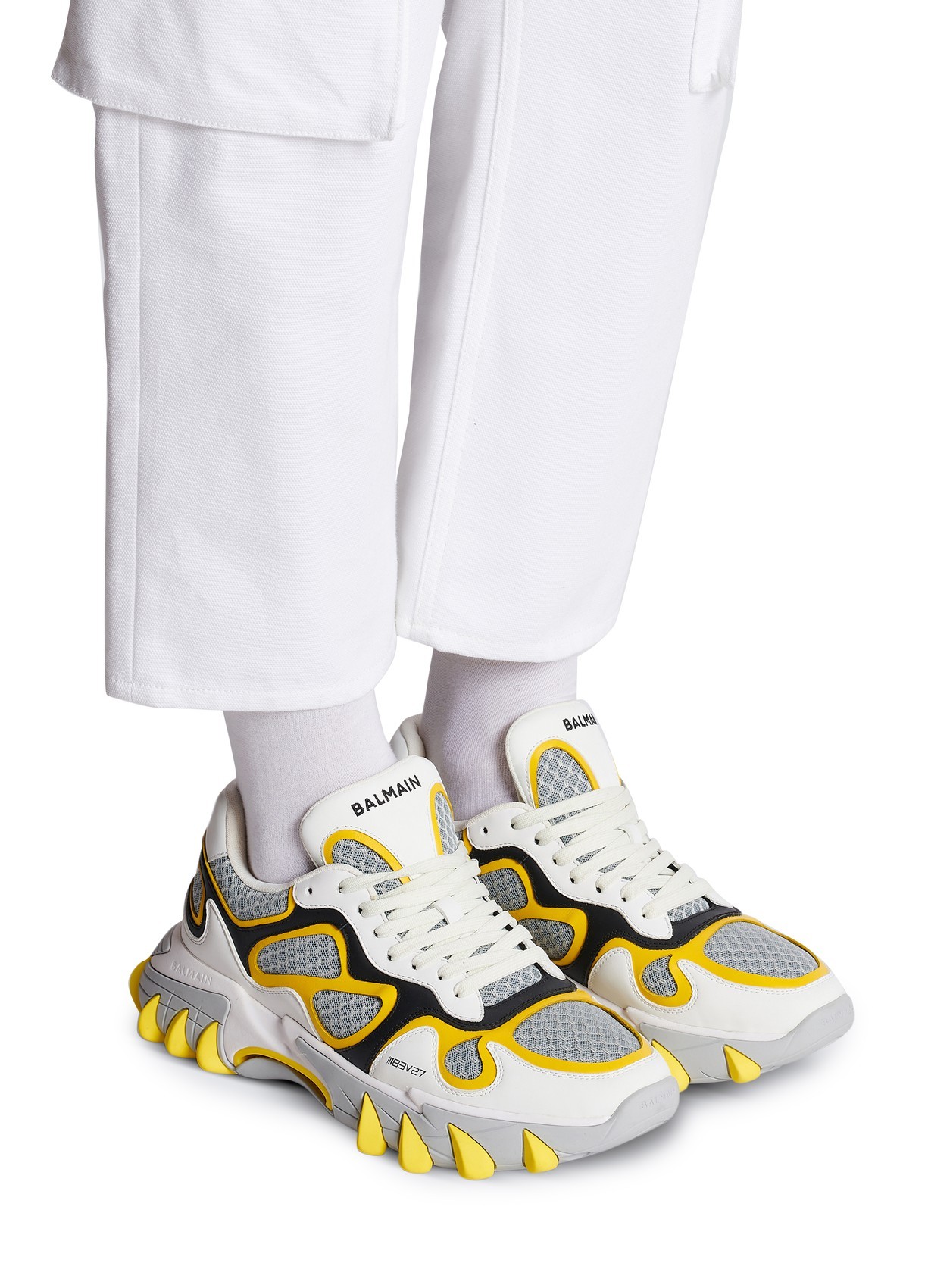 Balmain B-east Logo-print Low-top Sneakers In Multicolor