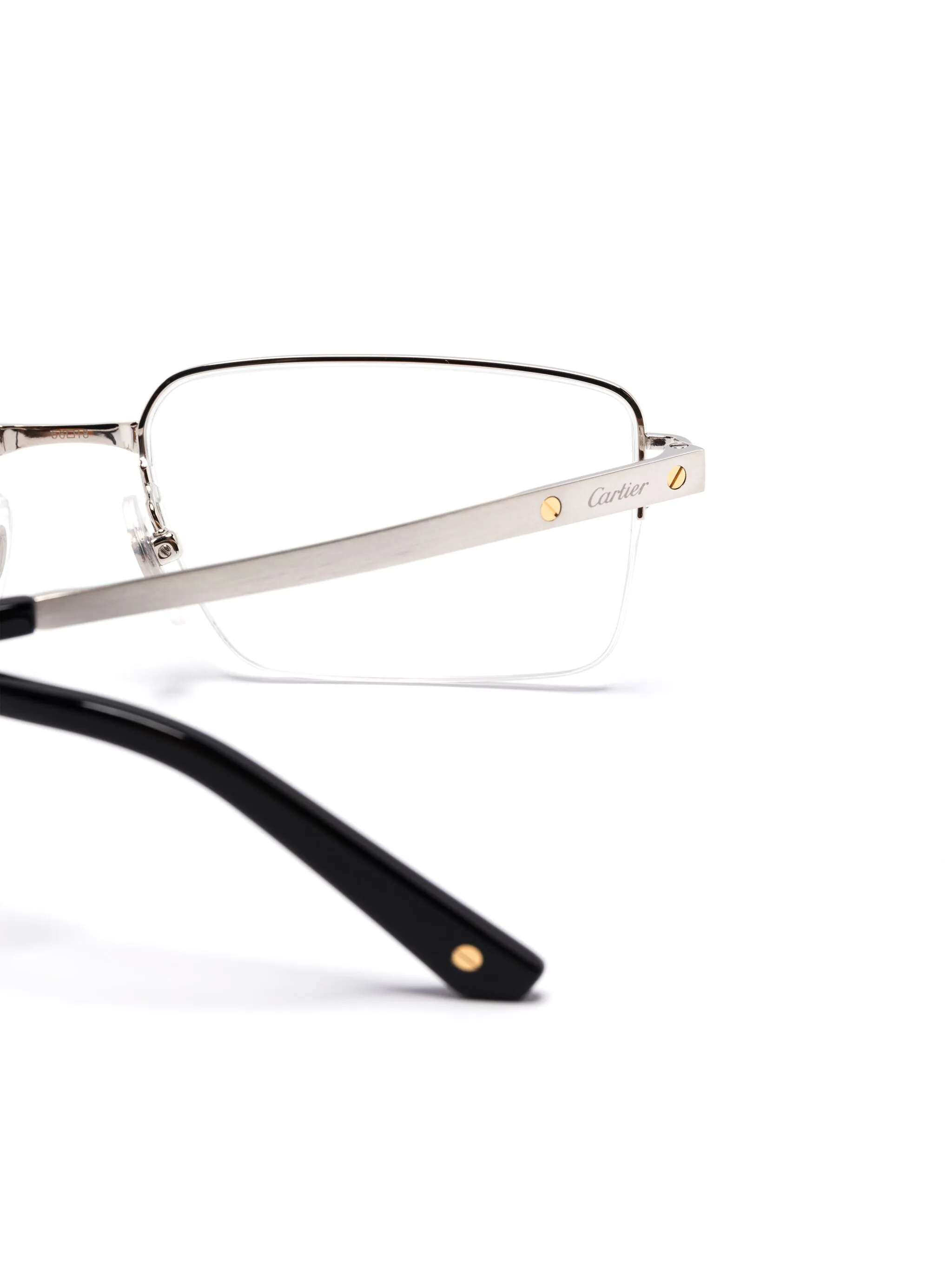 Cartier Rectangle-frame Glasses In Silver