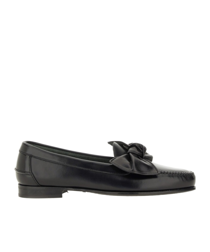 Hereu Bow-detail Loafers In Black