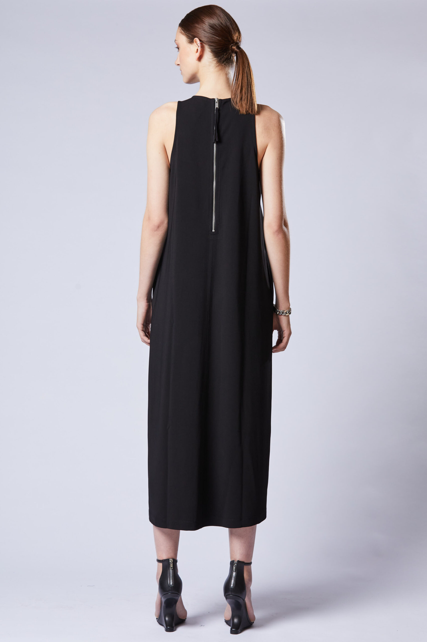 Thom Krom Crepe Shift Midi Dress In Black