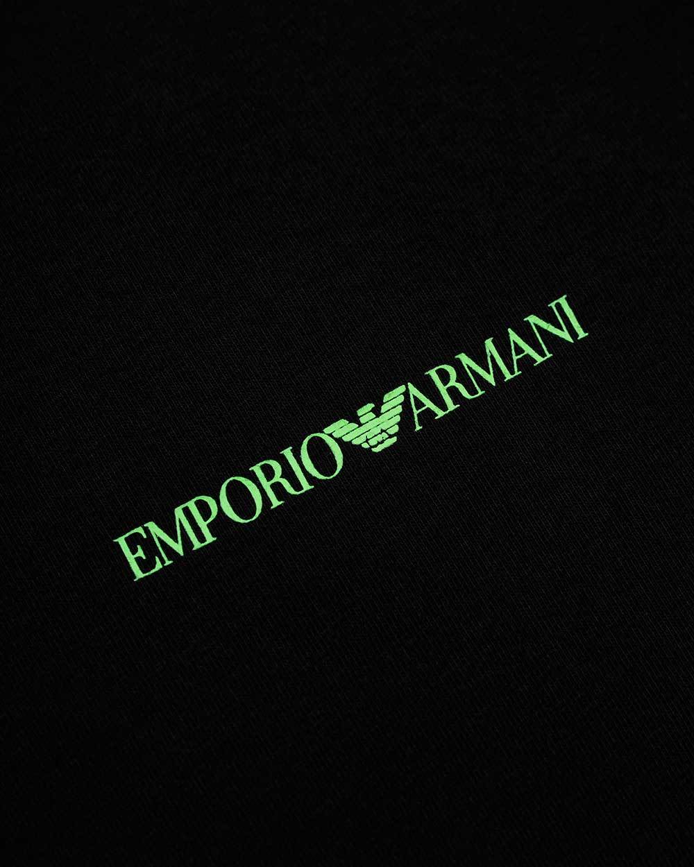 Emporio Armani Logo Printed T-shirt In Black