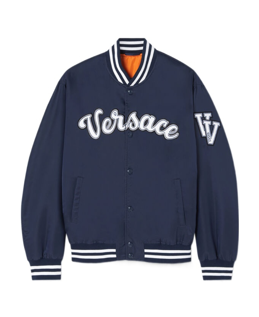 VERSACE VERSACE LOGO EMBROIDERED BUTTON-UP JACKET