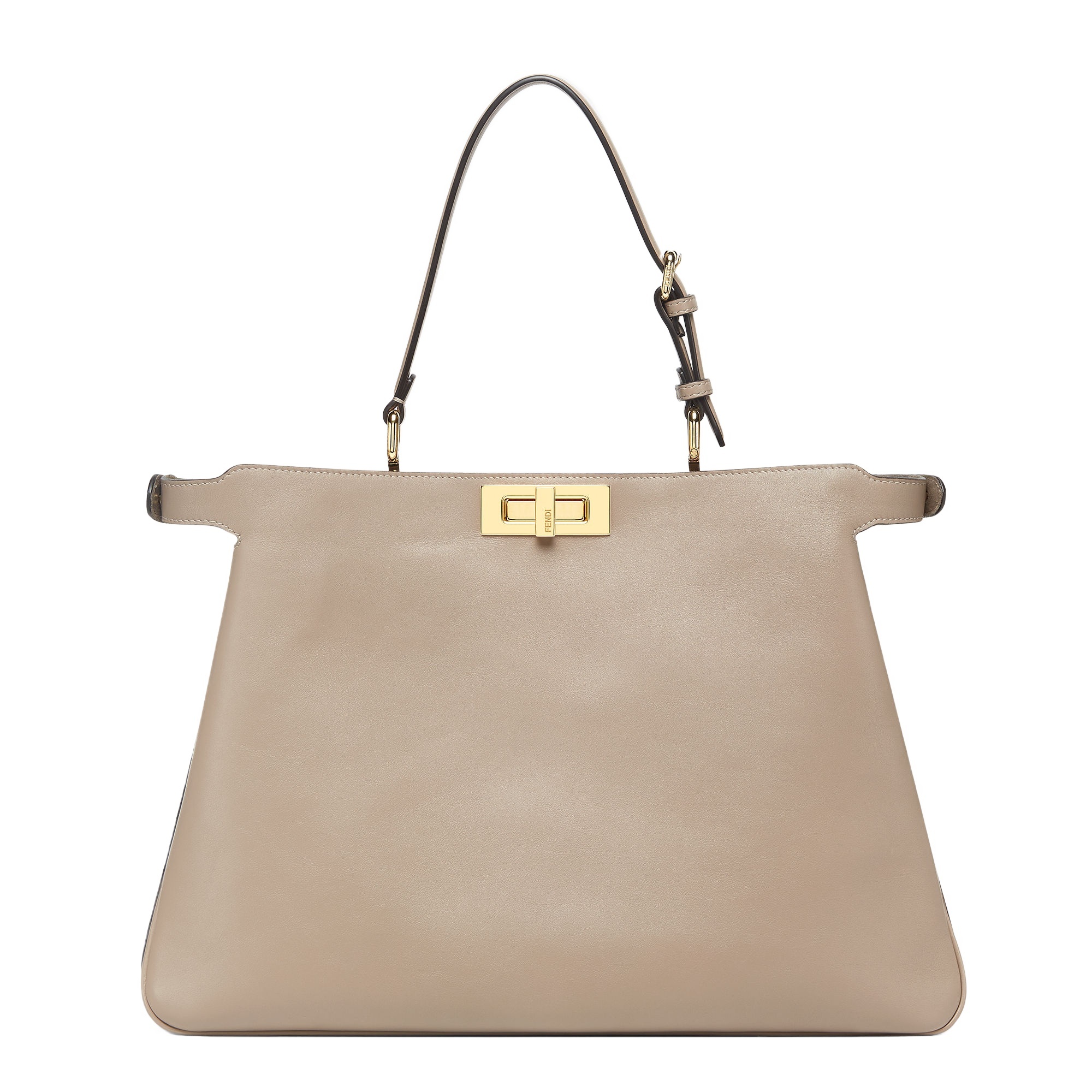 Fendi Signature Large Peekaboo Soft Handbag In Nude
