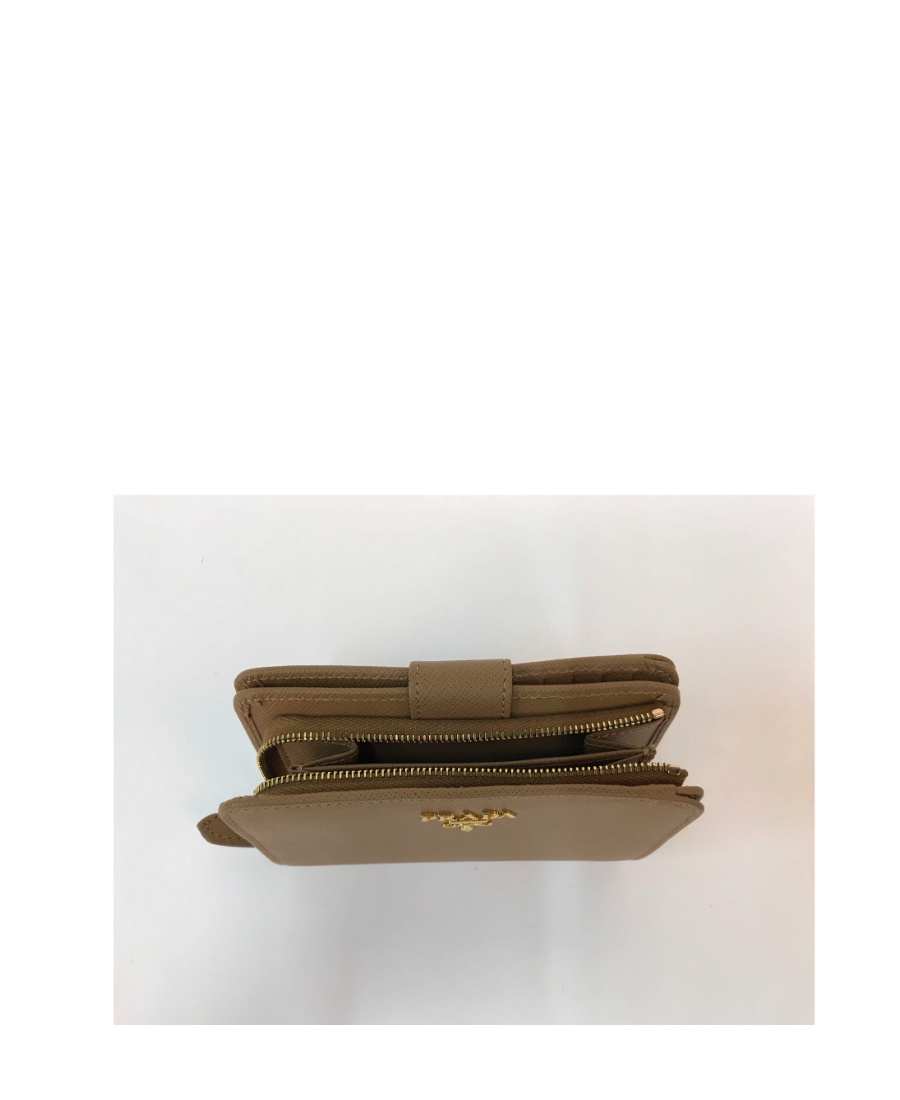 Prada Embossed Wallet In Brown
