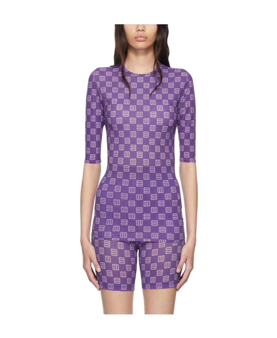 Ambush Monogram Fitted T-shirt In Purple
