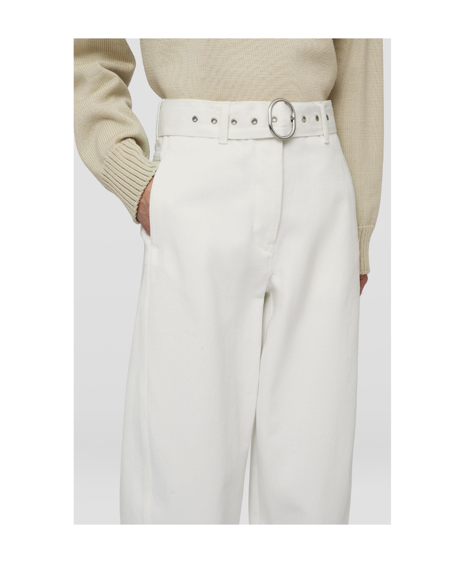 Jil Sander High-waisted Wide-leg Jeans In White