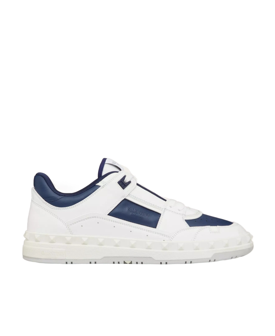 Shop Valentino Freedots Low-top Trainer In Calfskin In White