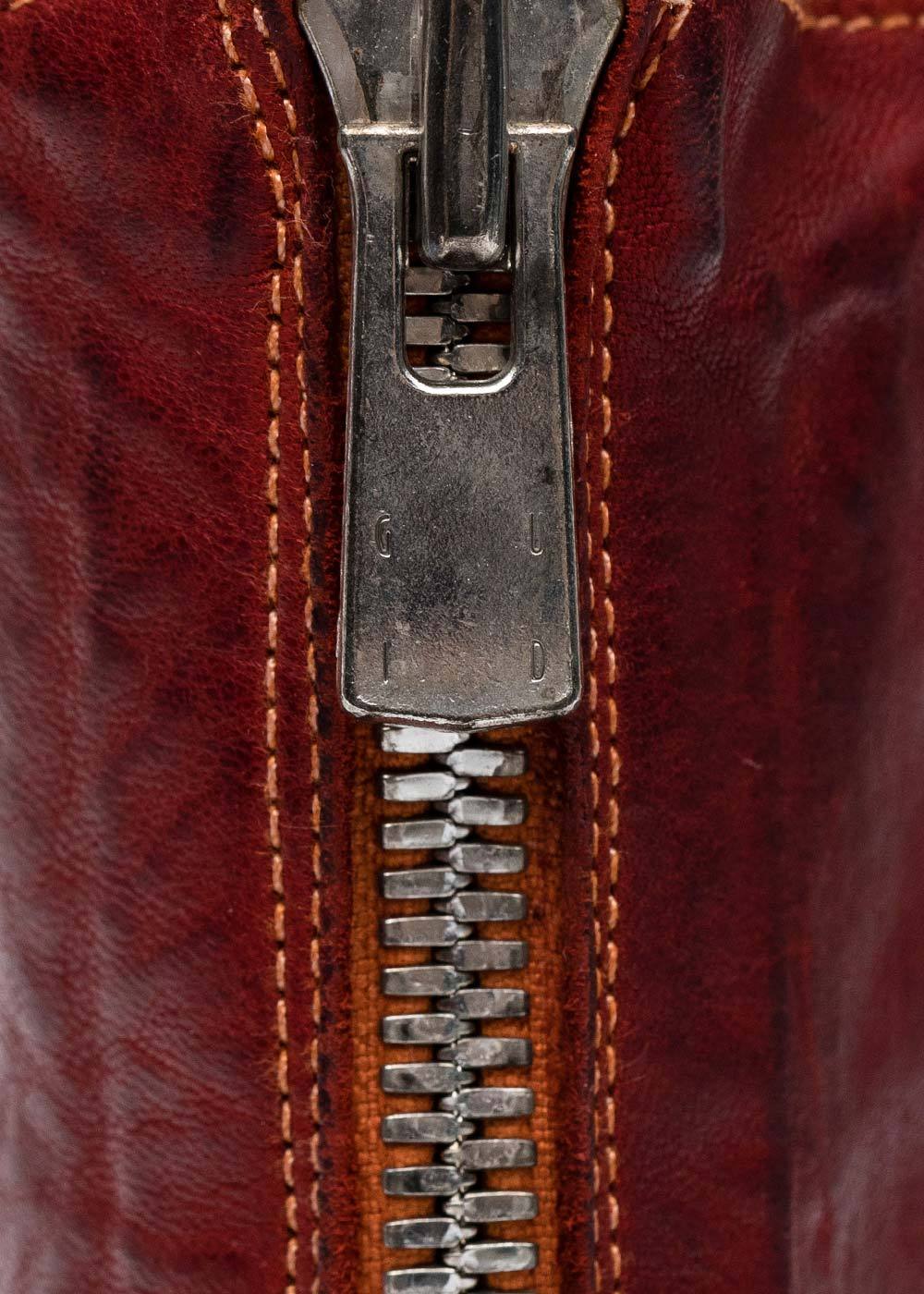 Guidi Red 310wz Front Zip Army Boots In Red