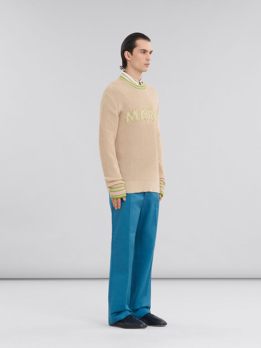 Shop Marni Beige Cotton Jumper With Patches In Nude