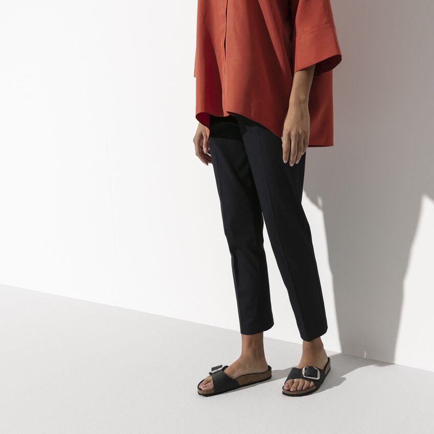 Birkenstock Madrid Oiled Open Toe Sandals In Black