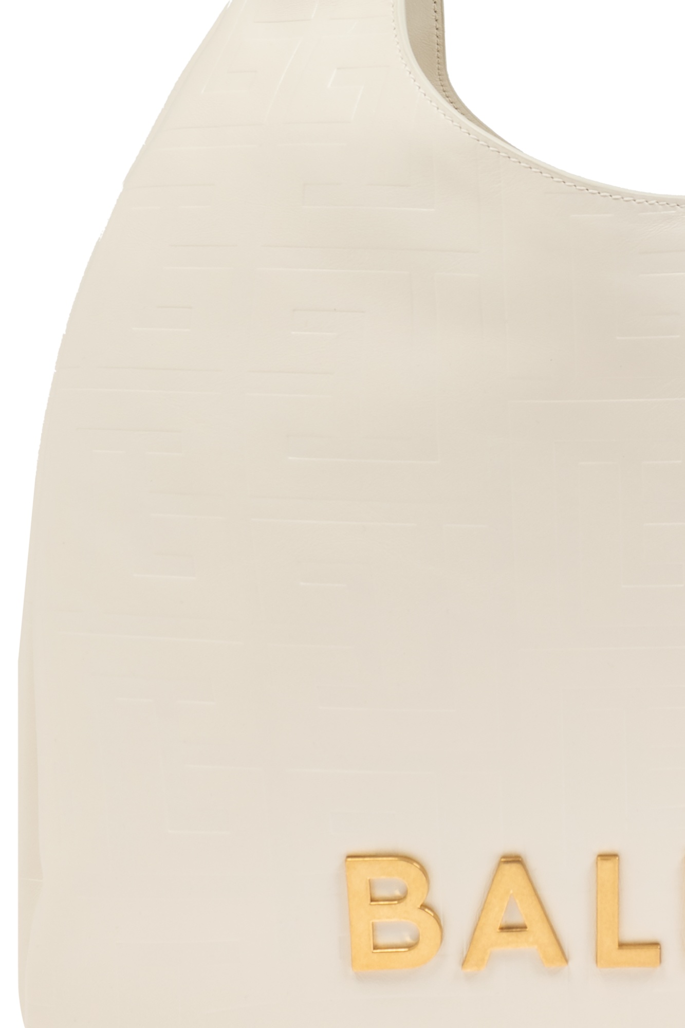 BALMAIN 1945 SOFT HOBO BAG IN EMBOSSED CRINKLED CALFSKIN WITH A PB LABYRINTH MONOGRAM