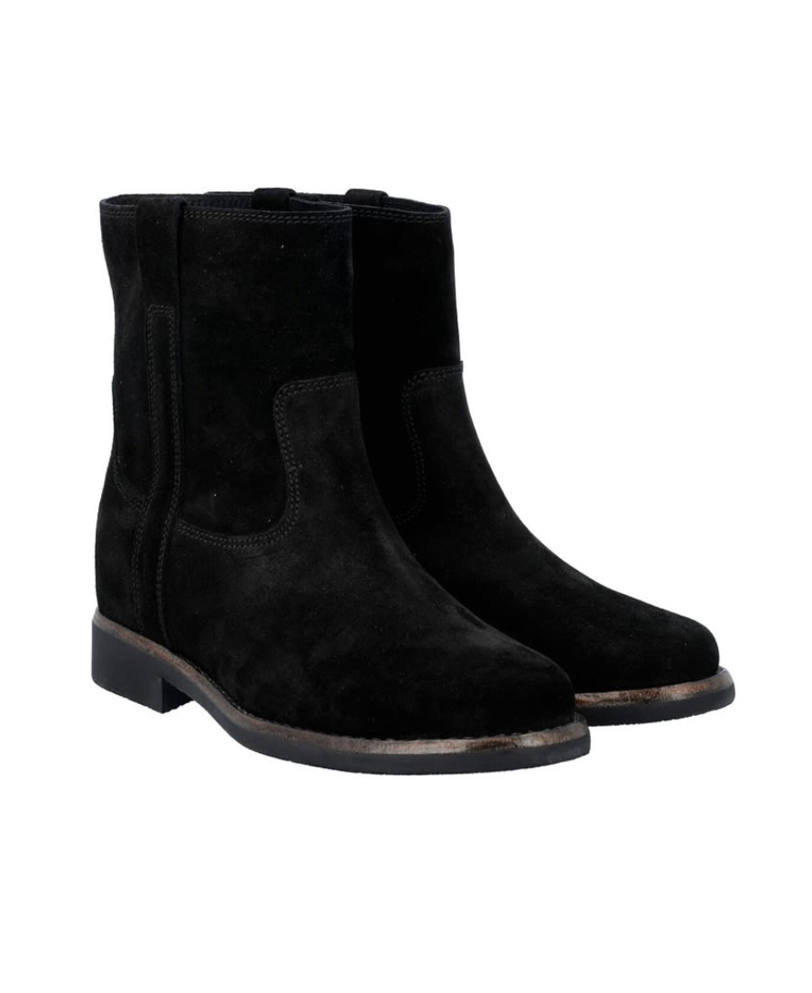 Shop Isabel Marant Round-toe Ankle Boots In Black