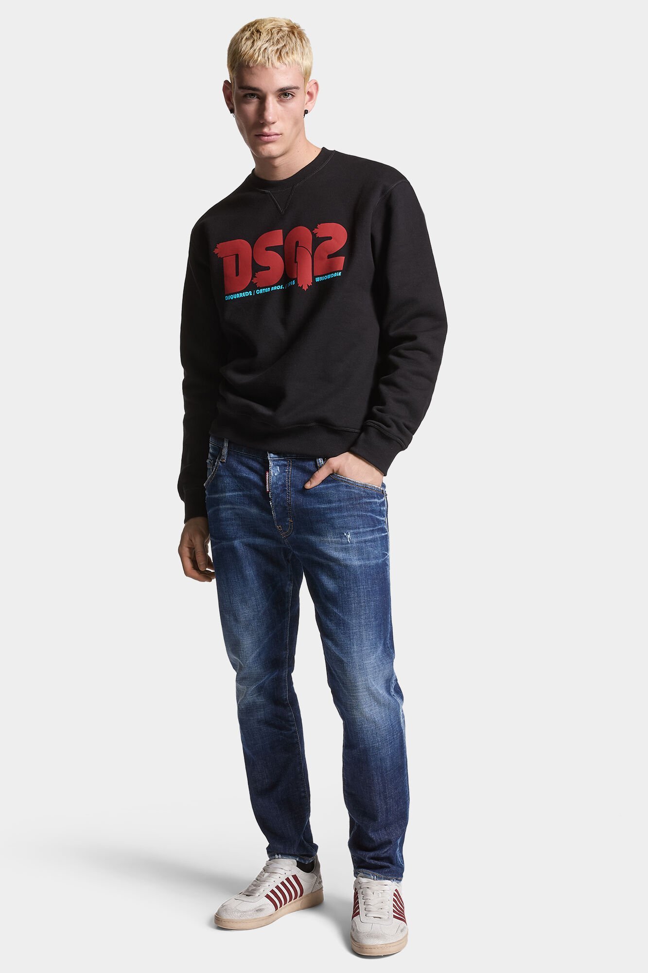 Dsquared2 Distressed Skinny Jeans In Blue