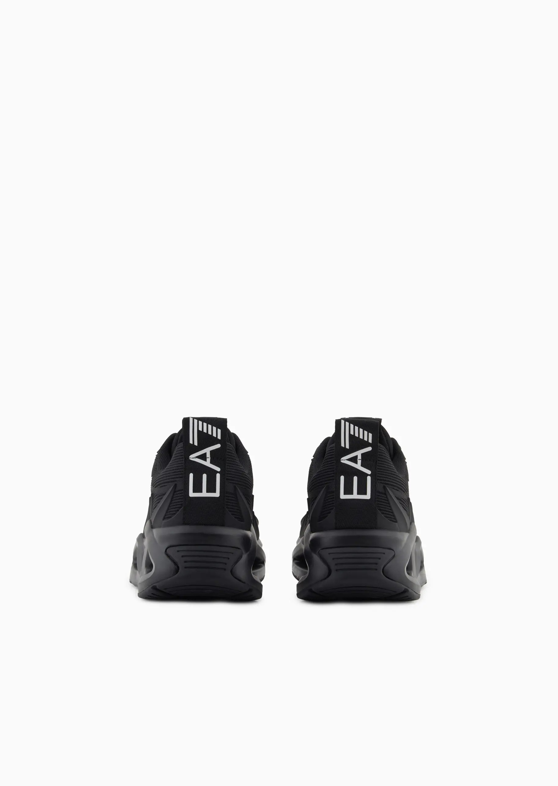 Ea7 Emporio Armani Logo Printed Low-top Sneakers In Black