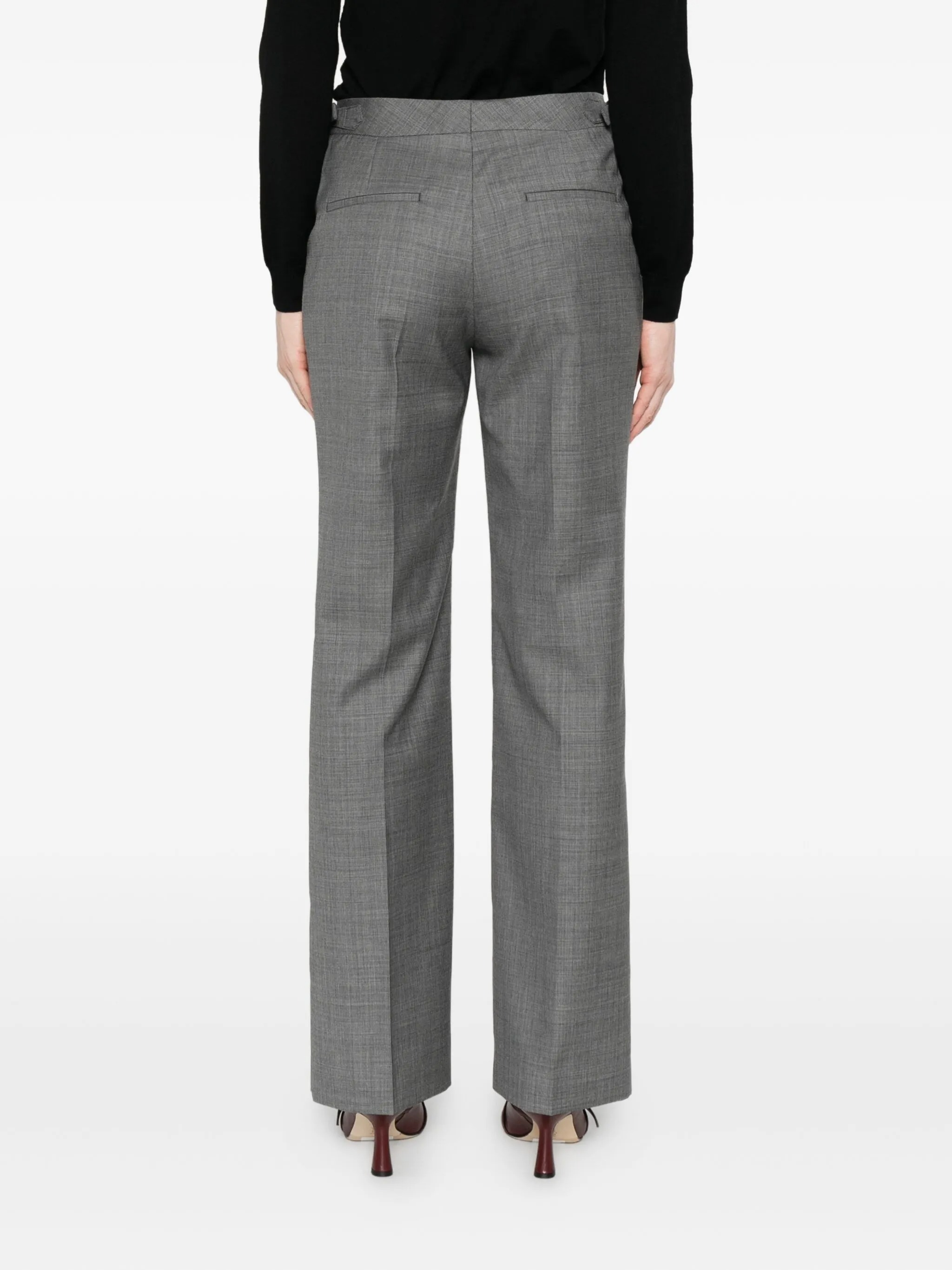Officine Generale Mid-grey Straight-leg Trousers In Gray