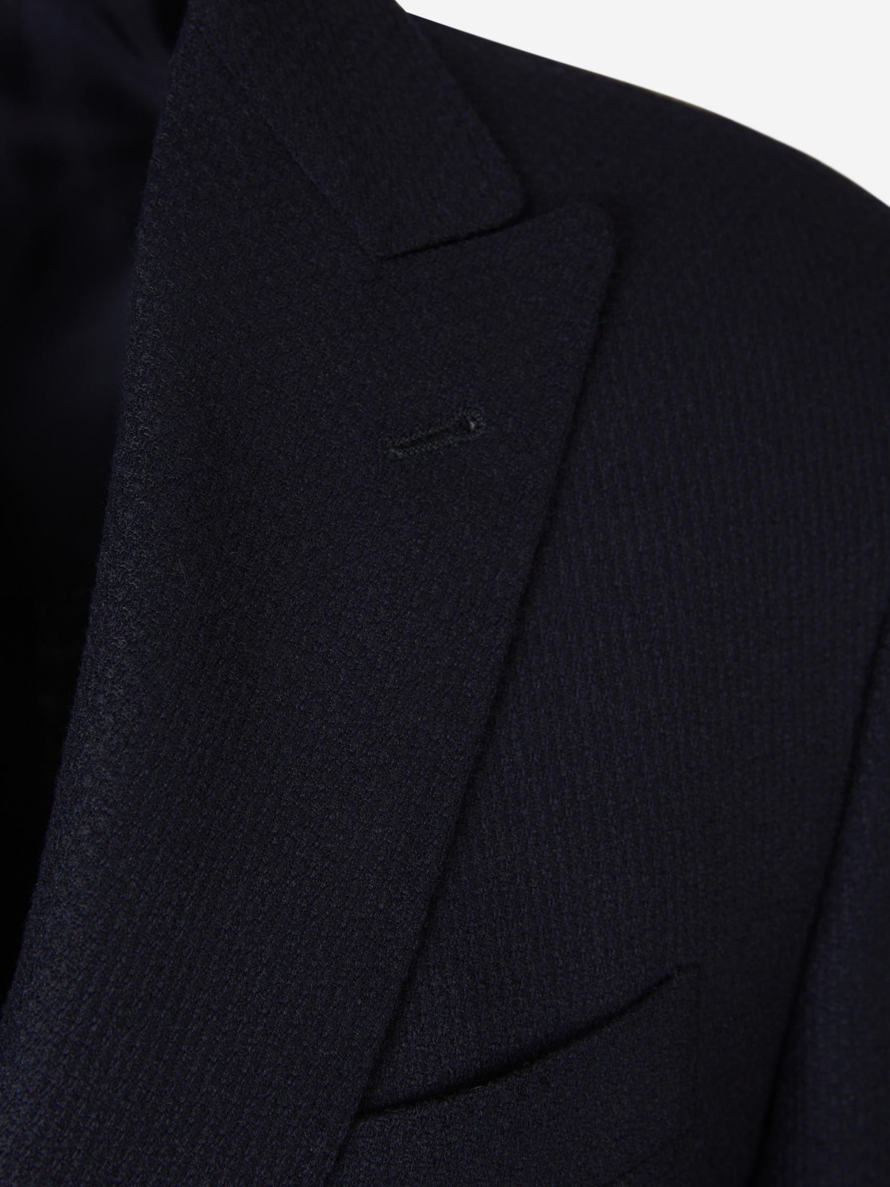 Canali Peak-lapels Wool-blend Blazer In Black