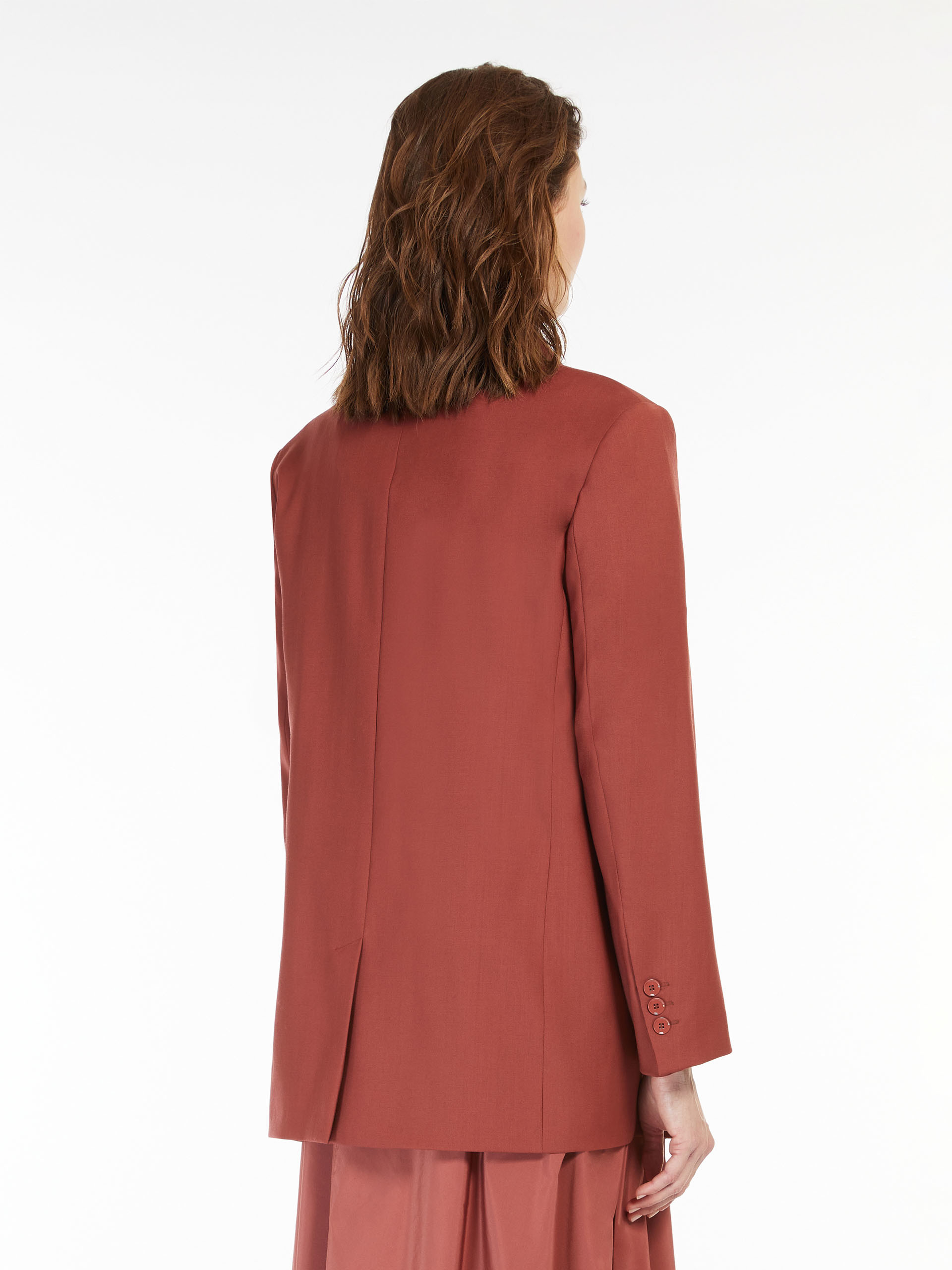 Weekend Max Mara Single-breasted Wool Suit Jacket In Brown