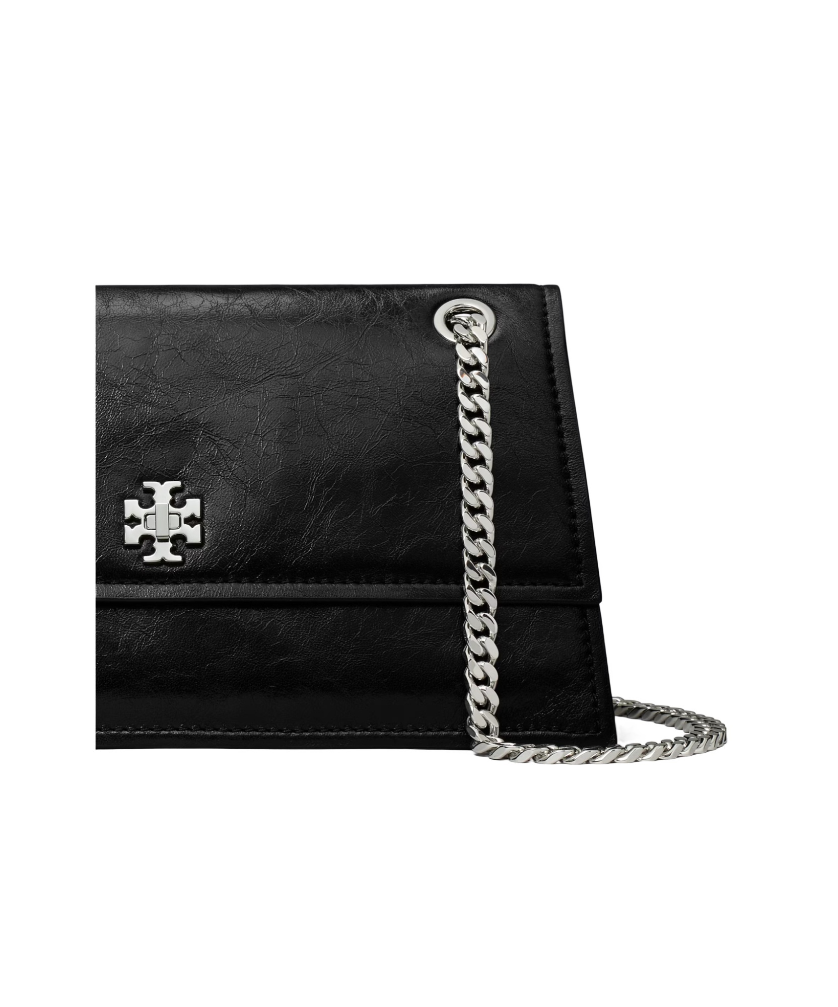 Tory Burch Kira Turnlock Leather Convertible Shoulder Bag In Black